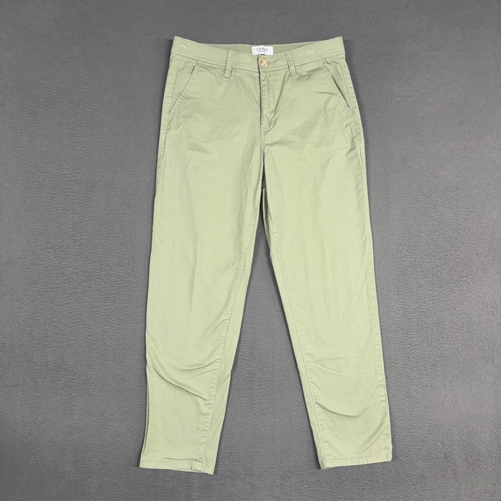 Curve Appeal Pants Womens 6 Green Casual Tapered Stretch Cotton Blend Preppy